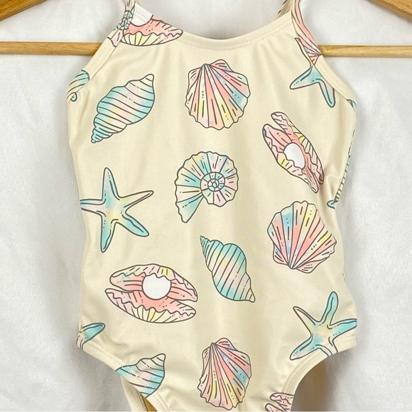 Old Navy Baby Girl Seashell Starfish Print One Piece Swimsuit Size 18-24 Months - Picture 16 of 16